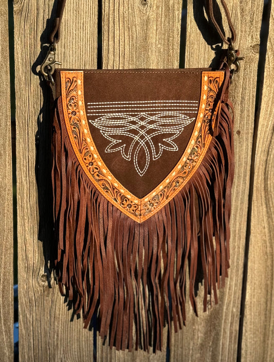 Suede Leather Crossbody