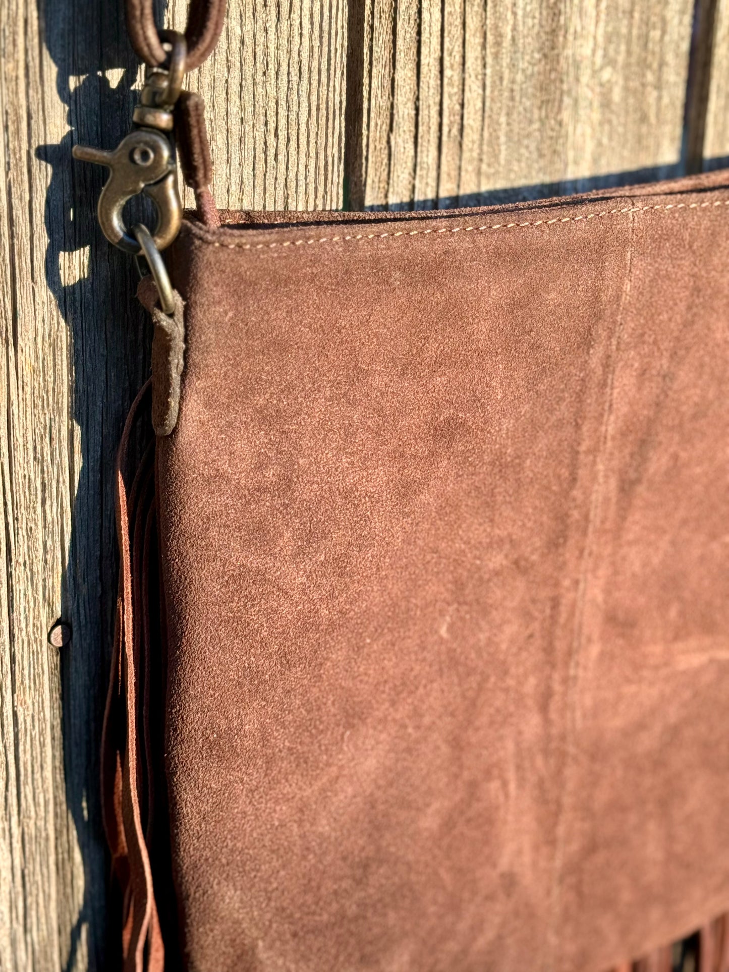 Suede Leather Crossbody