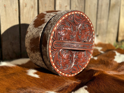 Tooled top Leather Jewelry Box