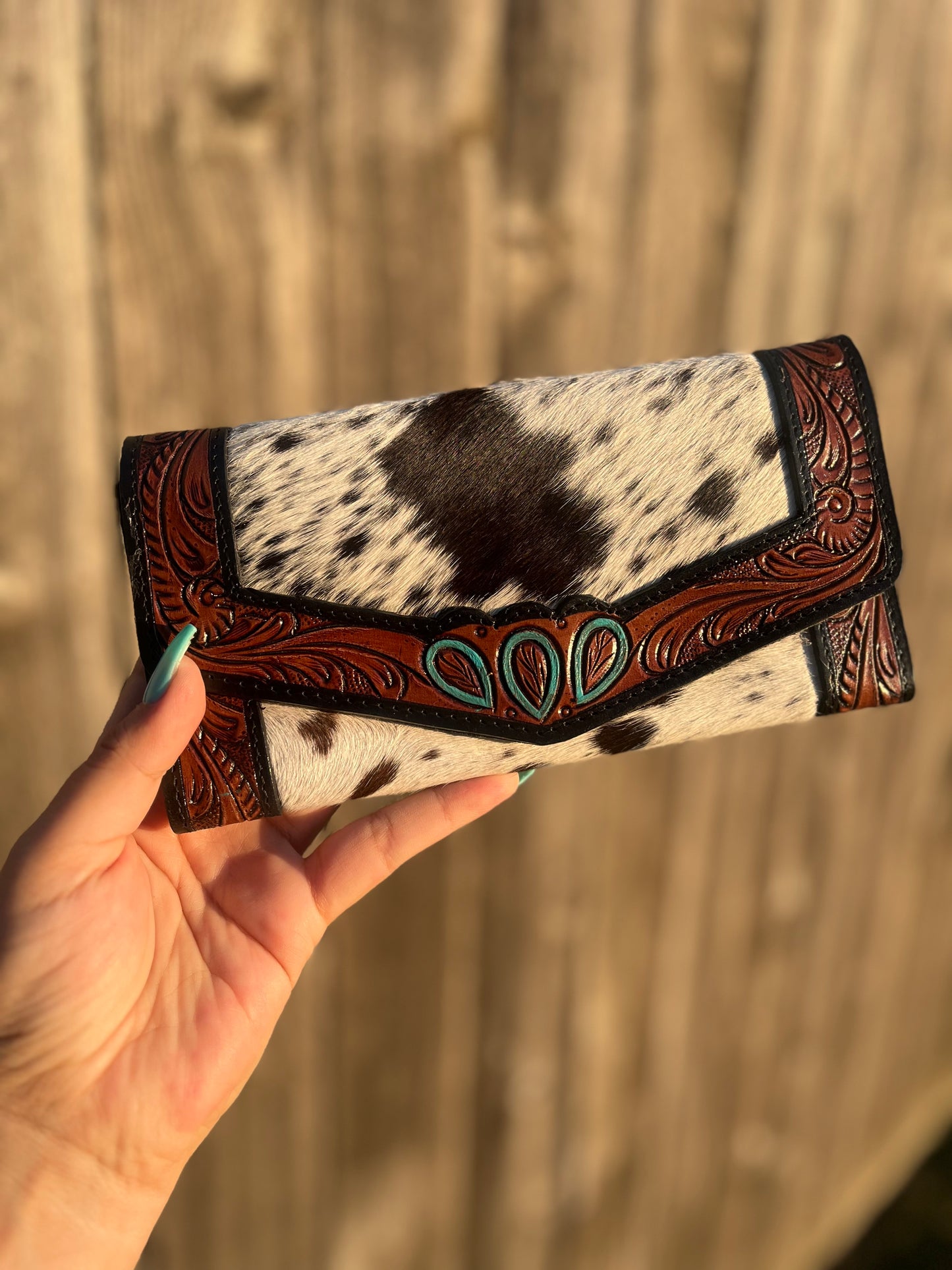 Misty Cowhide and Leather Wallet