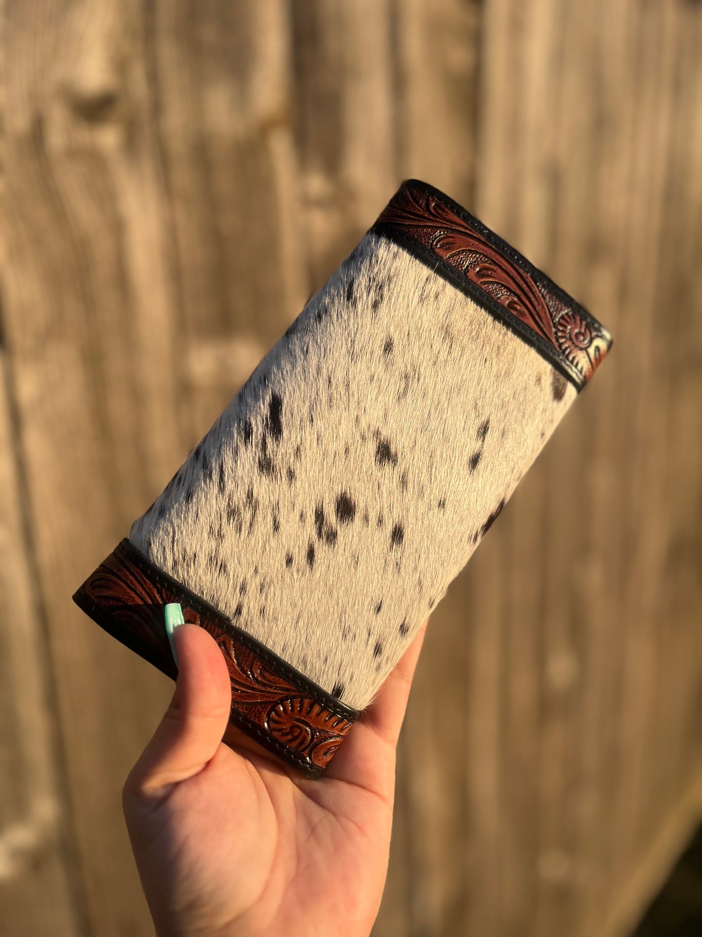 Misty Cowhide and Leather Wallet