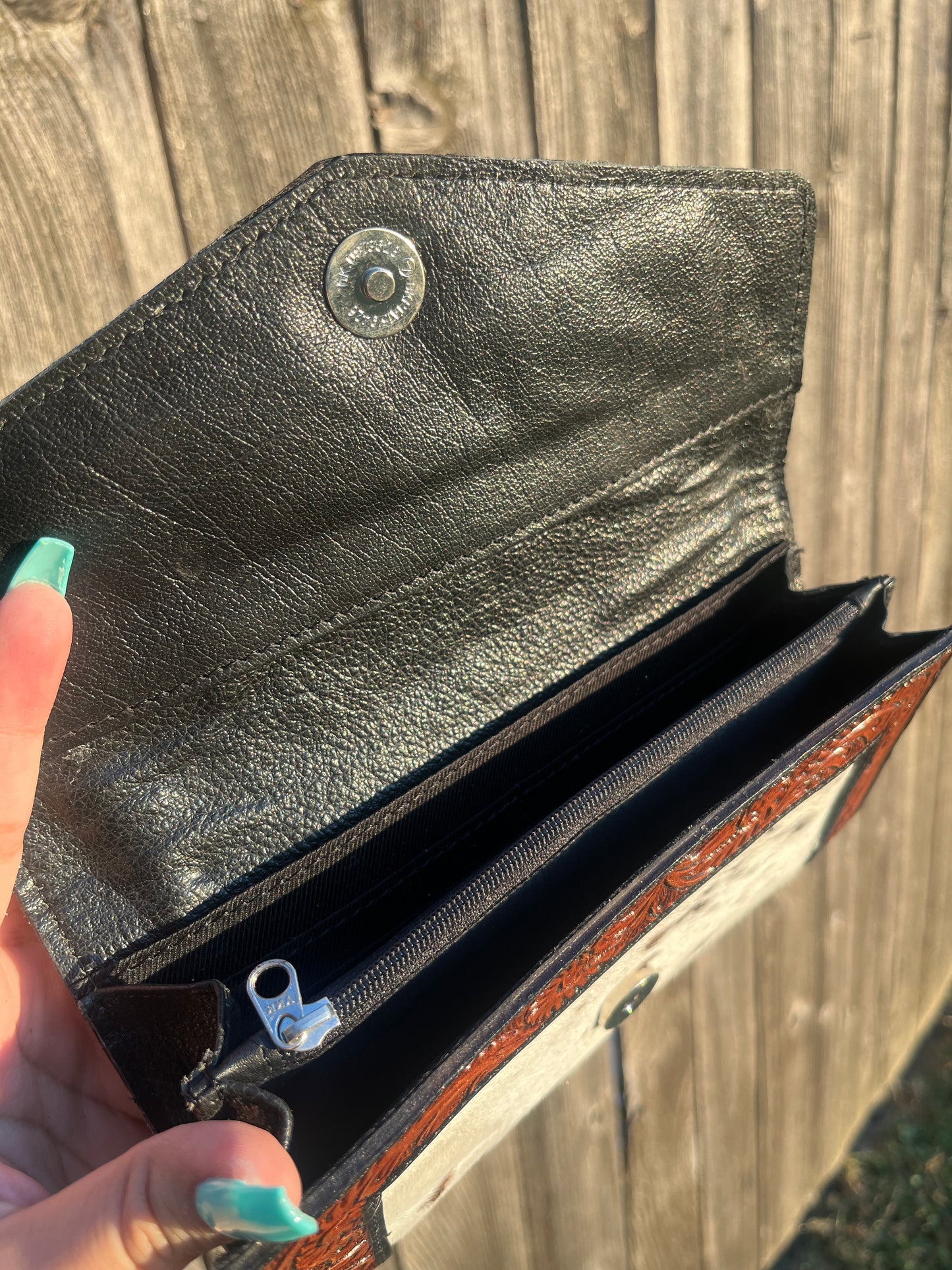 Misty Cowhide and Leather Wallet