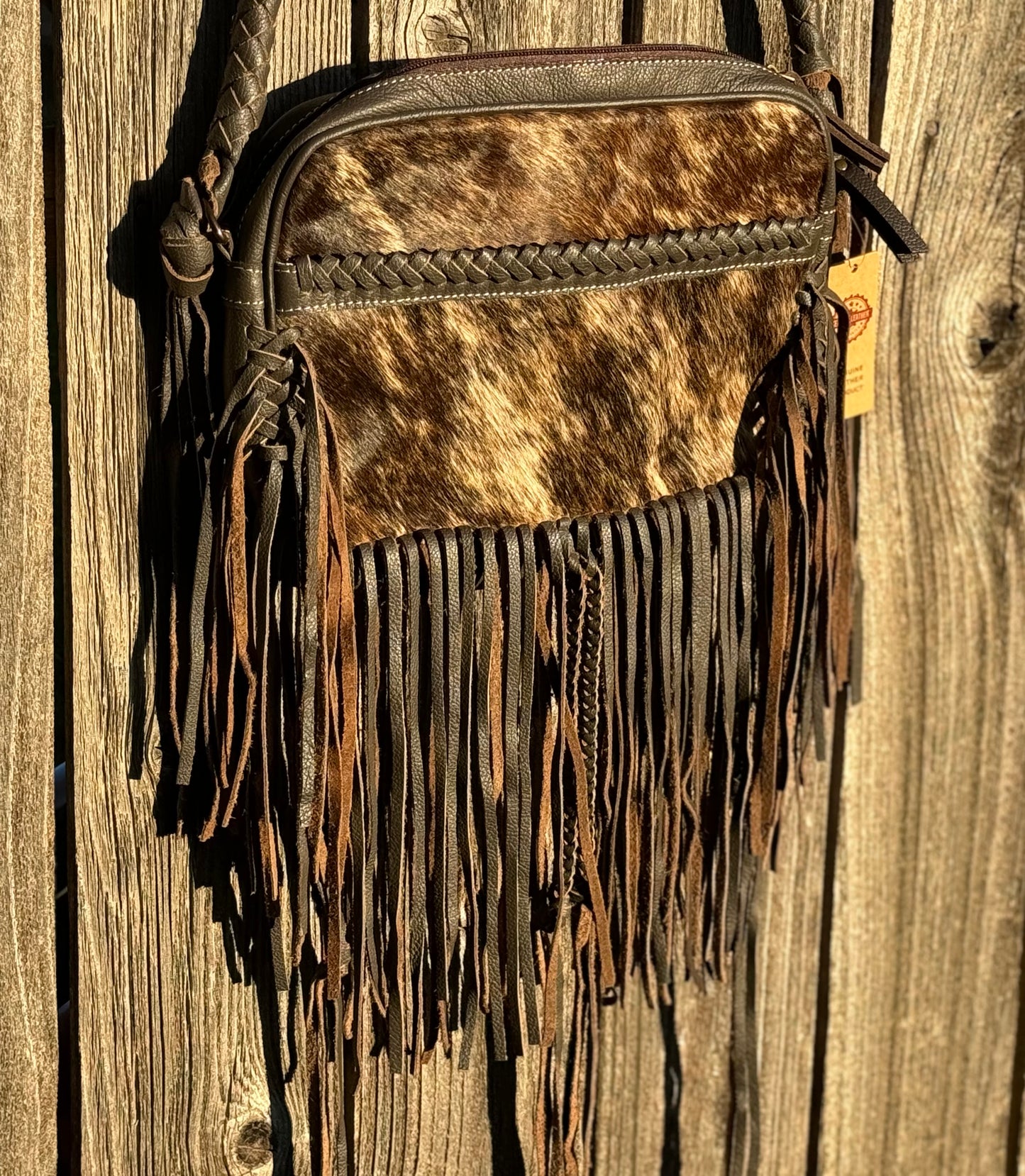 Becky Fringe Brindle Crossbody