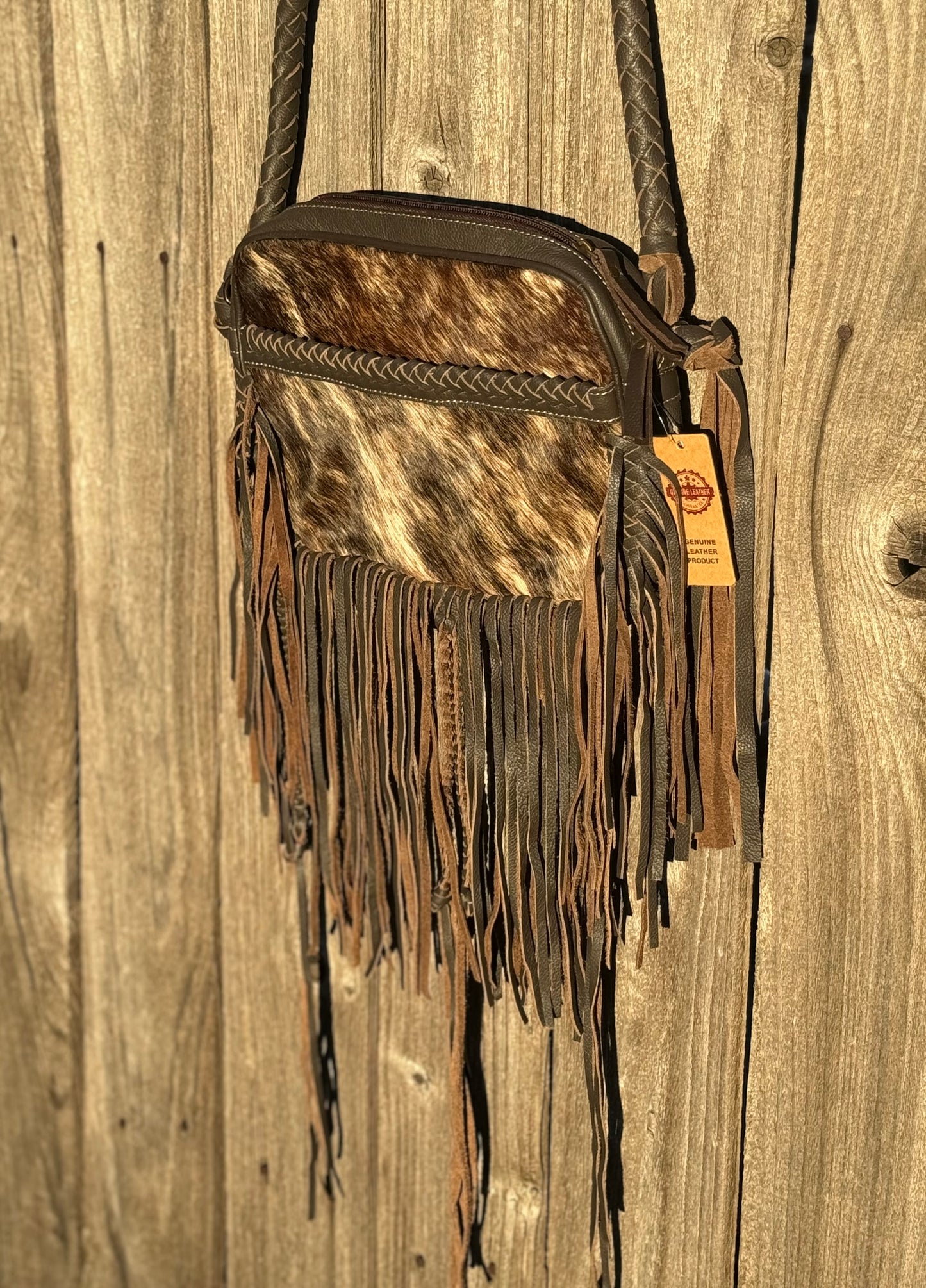 Becky Fringe Brindle Crossbody