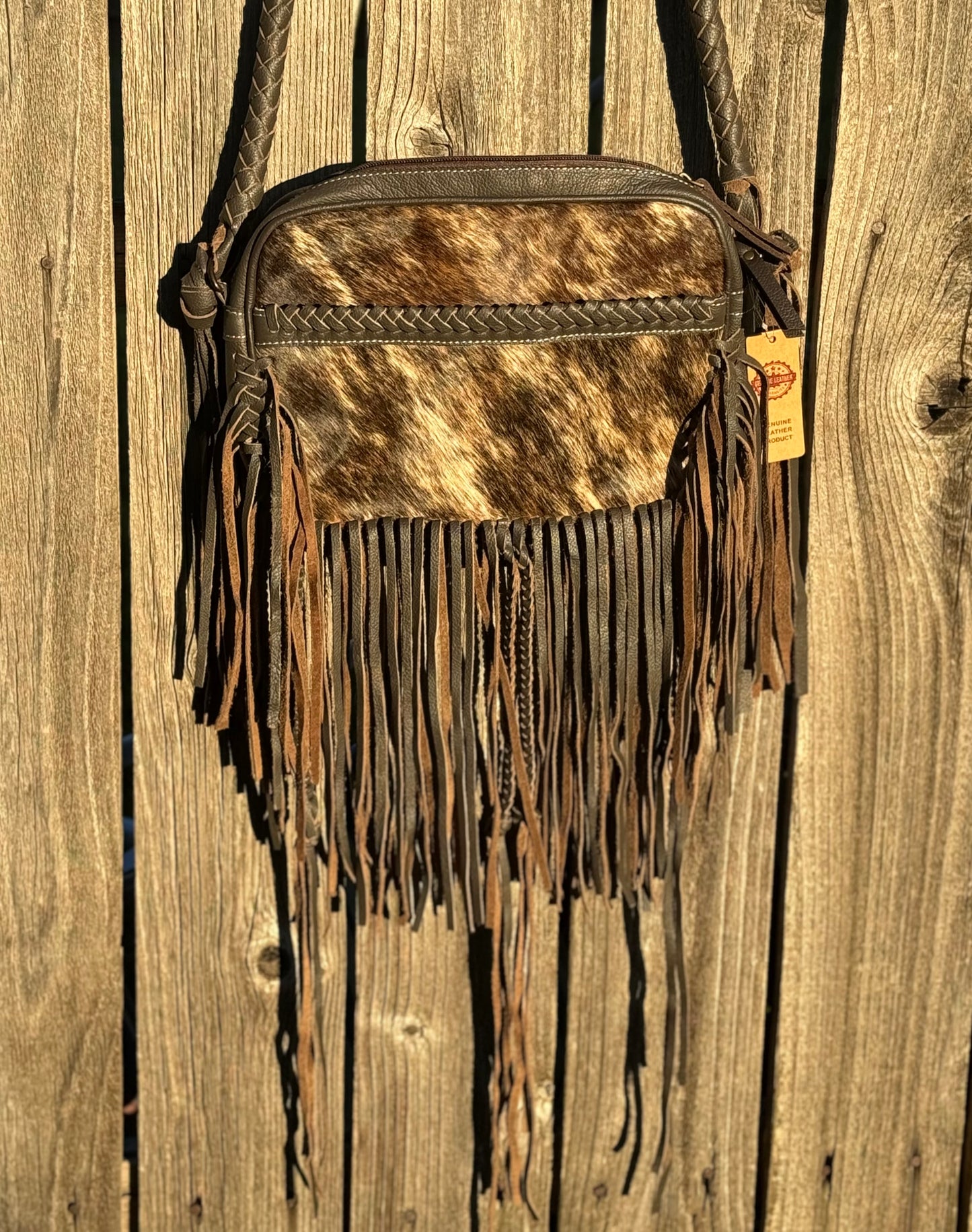 Becky Fringe Brindle Crossbody