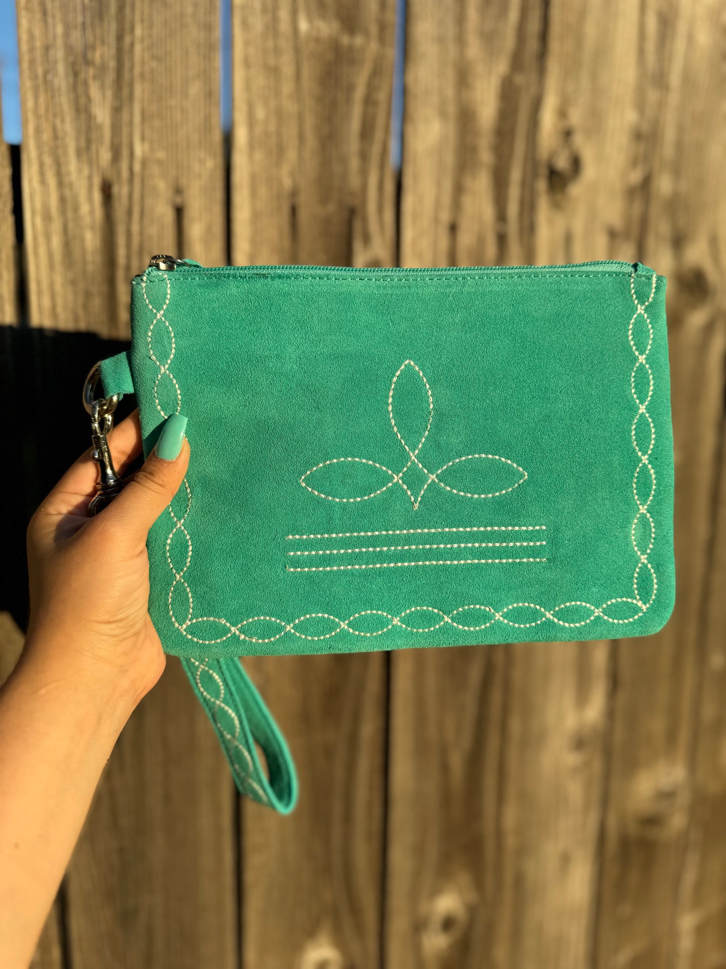 Turquoise Wristlet Pouch