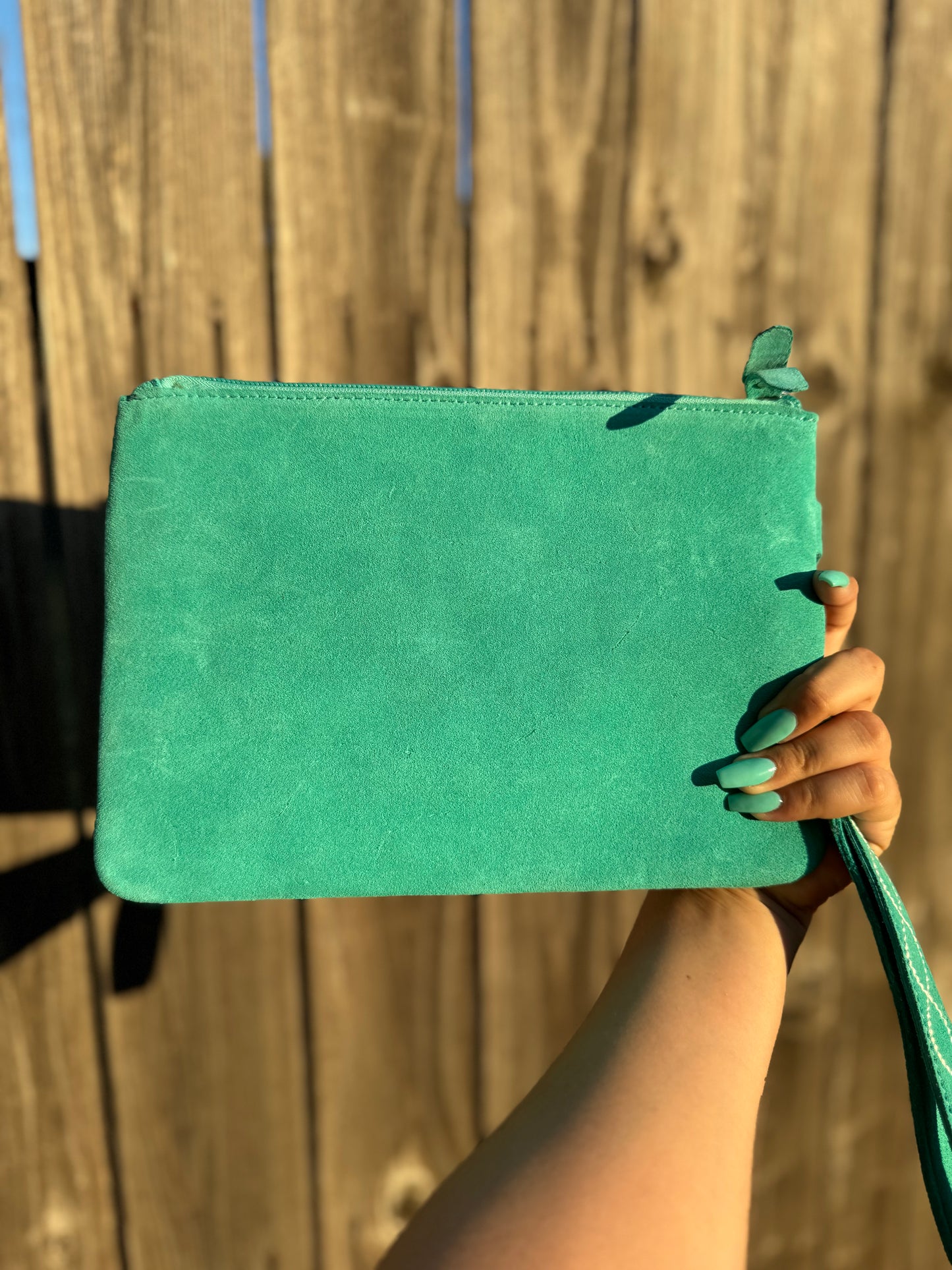 Turquoise Wristlet Pouch