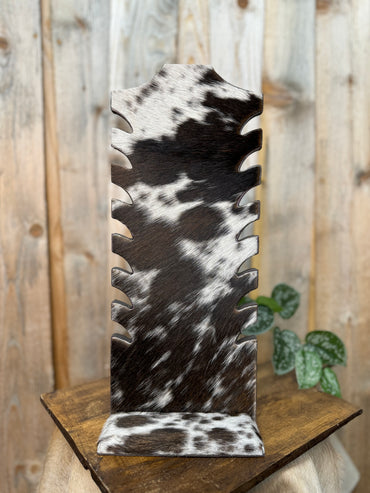 Multiple Necklace Cowhide Display - Dark Brown