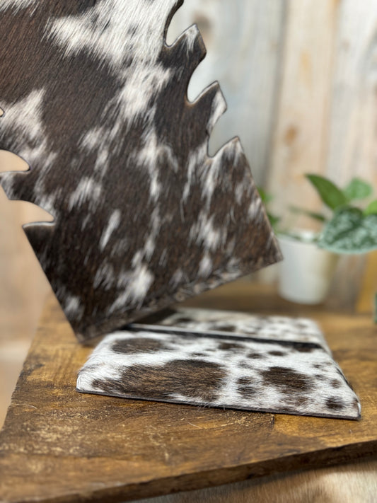 Multiple Necklace Cowhide Display - Dark Brown