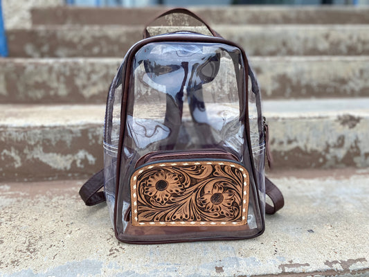 Clear Mini Leather Backpack