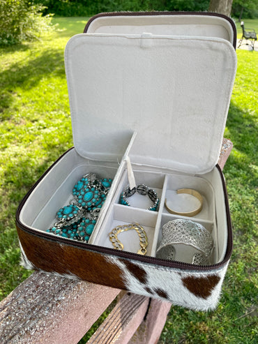 Cowhide jewelry box