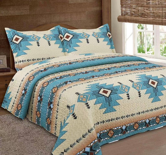 Turquoise Aztec Quilt